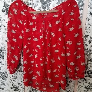 Forever 21 swan blouse